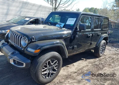 2025 Jeep Wrangler 4-Door Sahara 4X4 из США, поврежденный, VIN 1C4PJXEN7SW526148